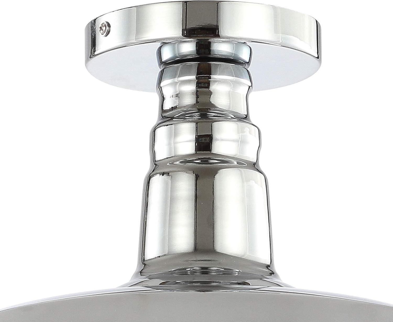 JONATHAN Y JYL9516B Cassidy 14" Metal LED Semi-Flush Mount, 2700K, Farmhouse, Rustic, Industrial, Coastal, Cottage, Transitional, Scandinavian, Dining Room, Kitchen, Foyer, Hallway, Chrome
