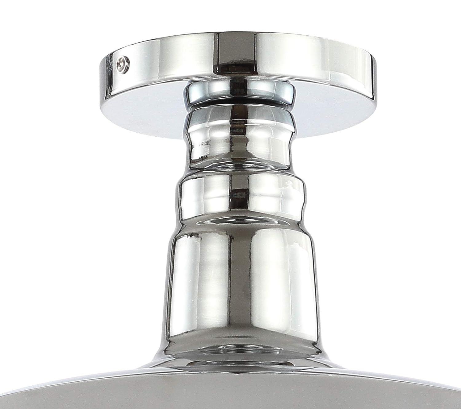 JONATHAN Y JYL9516B Cassidy 14" Metal LED Semi-Flush Mount, 2700K, Farmhouse, Rustic, Industrial, Coastal, Cottage, Transitional, Scandinavian, Dining Room, Kitchen, Foyer, Hallway, Chrome