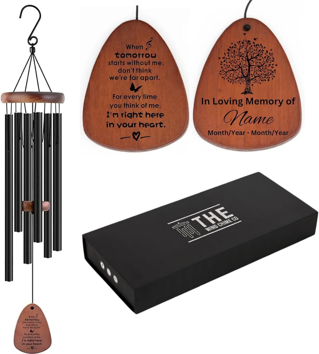 Sympathy Gifts for Loss of Loved One 32" Memorial Wind Chimes for Loss of Loved One Bereavement Condolence Gifts Sympathy Windchimes Memory Wind Chime with Memorial Card