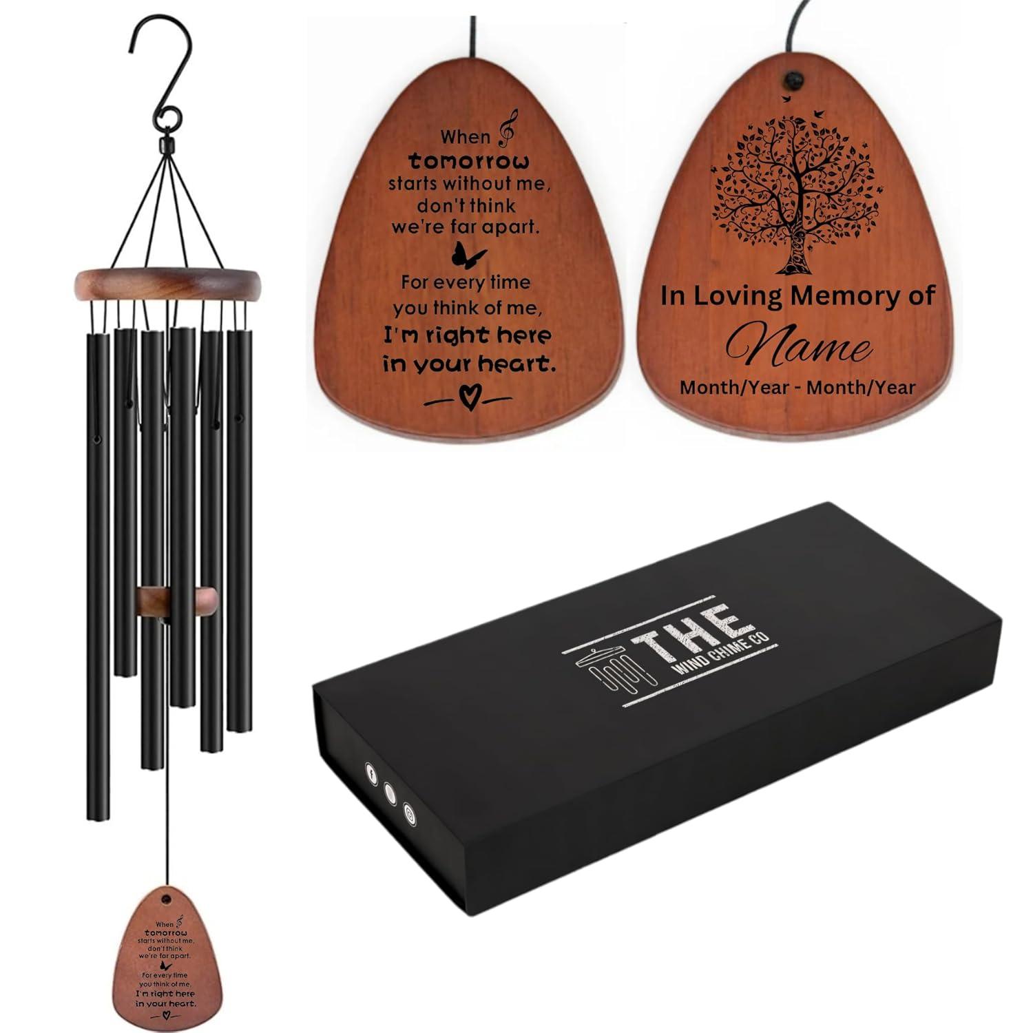 Sympathy Gifts for Loss of Loved One 32" Memorial Wind Chimes for Loss of Loved One Bereavement Condolence Gifts Sympathy Windchimes Memory Wind Chime with Memorial Card
