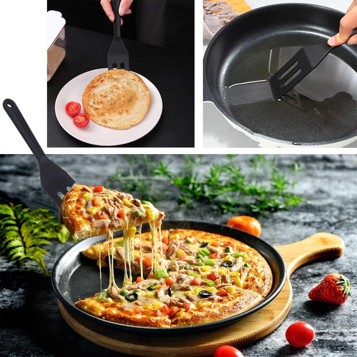 Mini Brownie Serving Spatula, Cookie Silicone Spatulas Flexible Nonstick Silicone Serve Turner Heat-Resistant for Flip Egg in Small Frying Pan Cookie Batter Cookware Cooking Baking