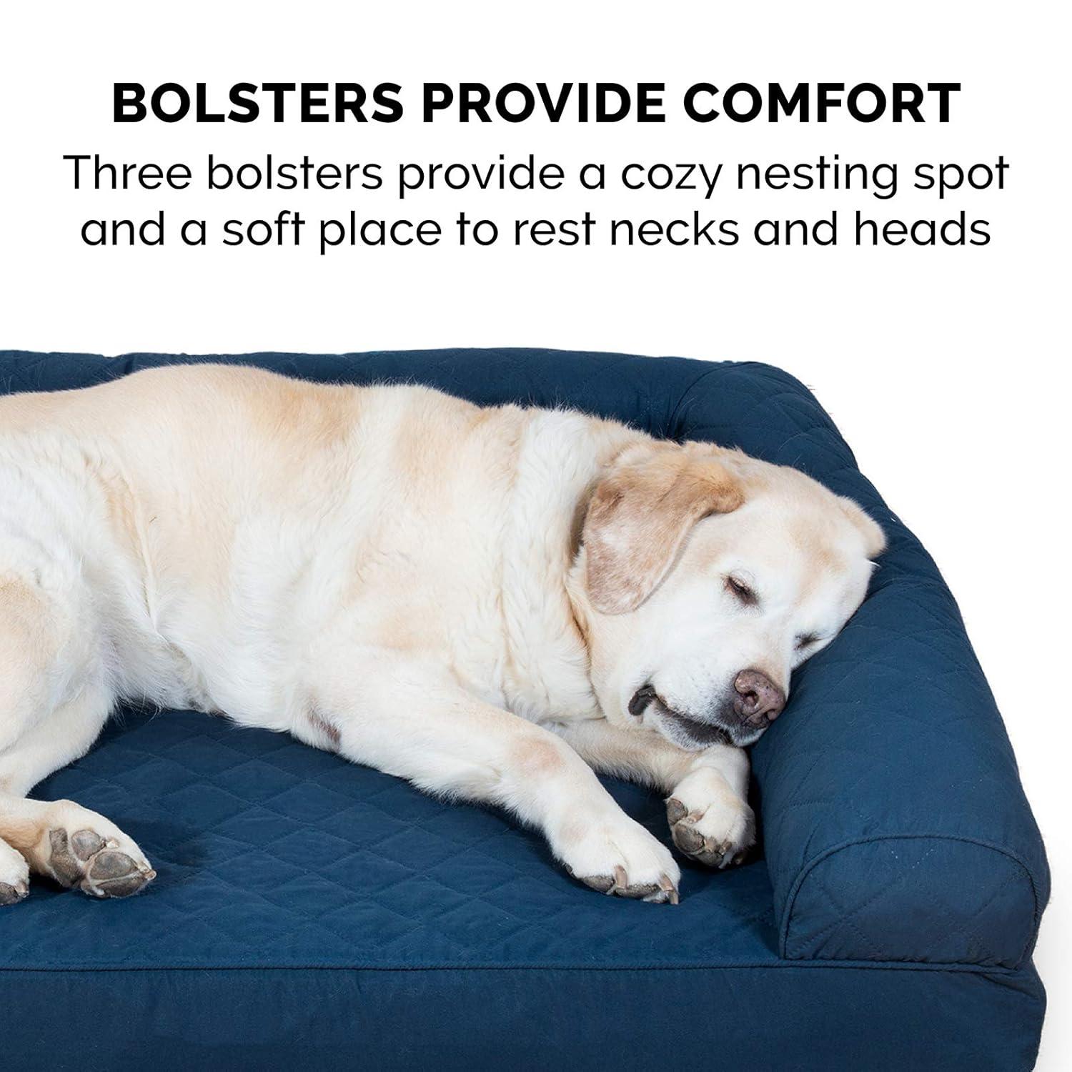 FurHaven Quilted Orthopedic Bolster Sofa Pet Bed