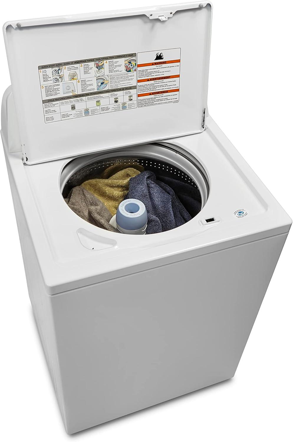 White 3.8 Cu. Ft. Stainless Steel Top-Load Washer