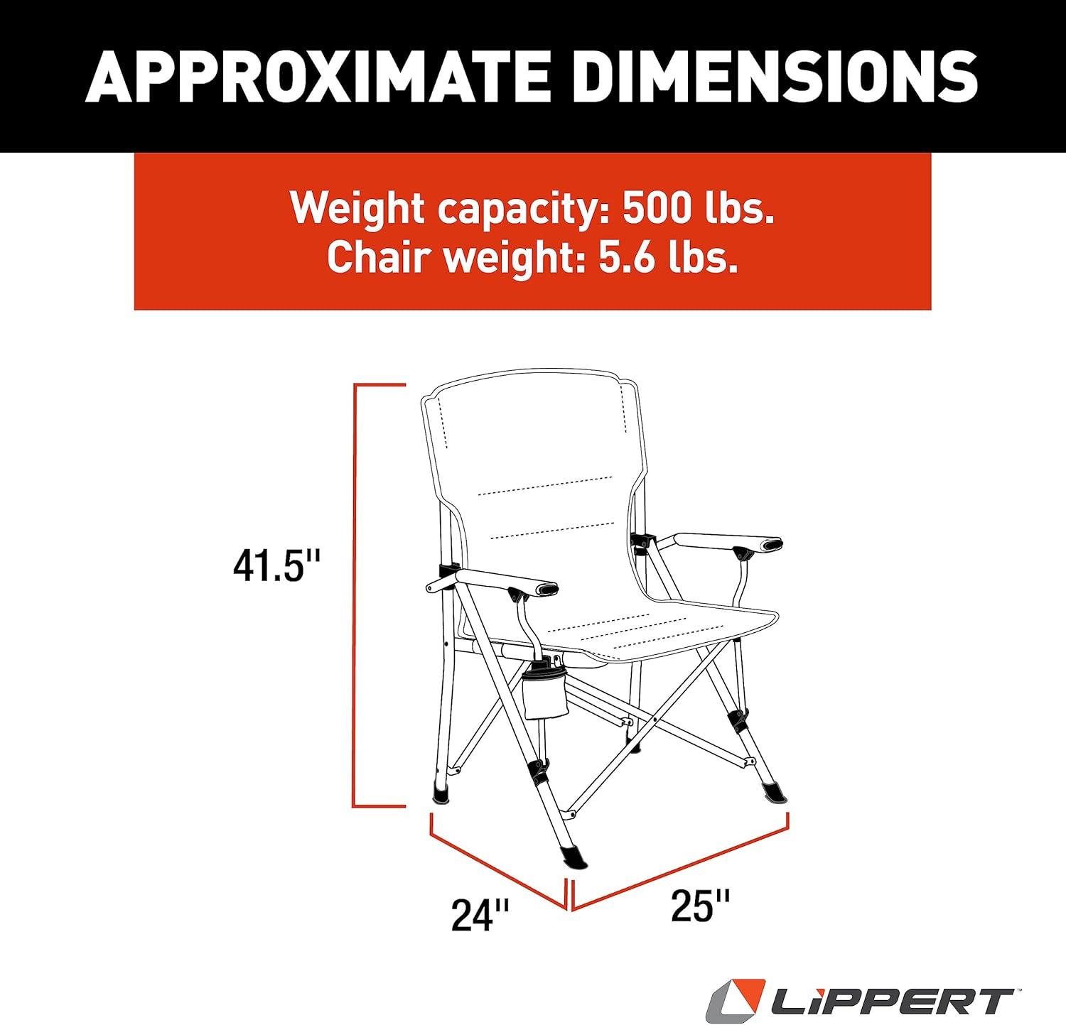 Sand and Gray Heavy-Duty Folding Camping Chair with Arms