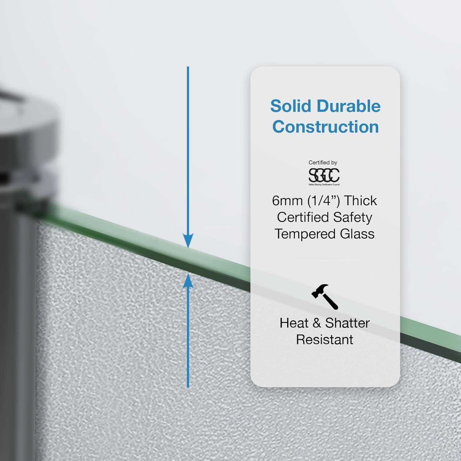 Ove Decors OVE Decors Breeze 35 in. Round Shower Kit w/ Frosted, Base, Wall 15SKA-BREF34-BLKAC