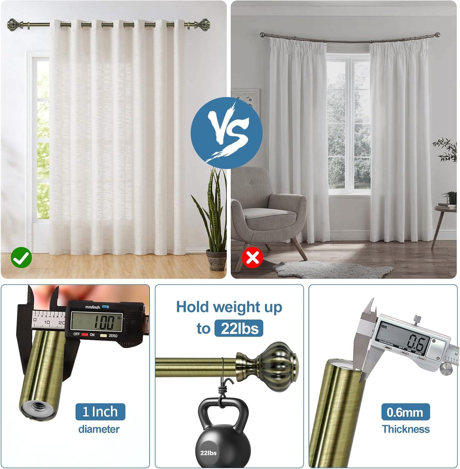 Photina Steel Adjustable Single Curtain Rod