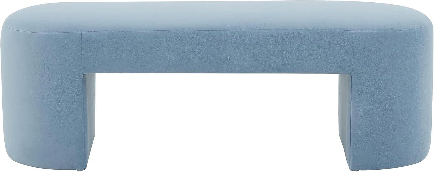 Elena Light Blue Velvet Contemporary Bench