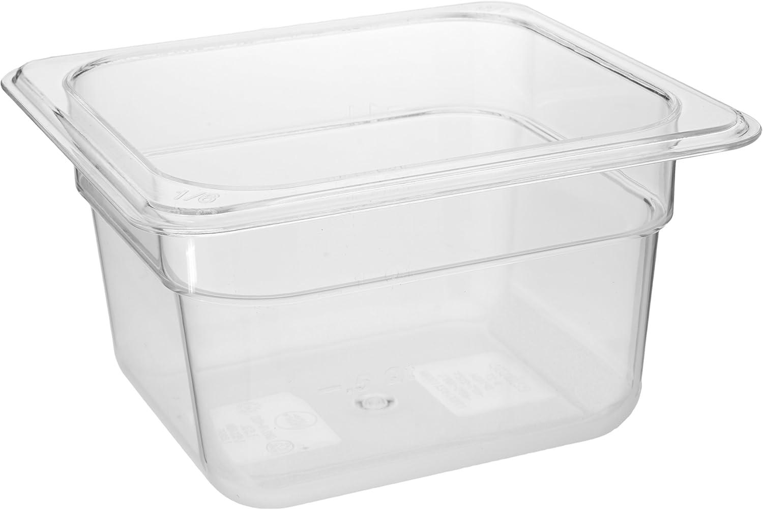 Winco Polycarbonate Food Pan, 1/6 Size, 3.5" Depth