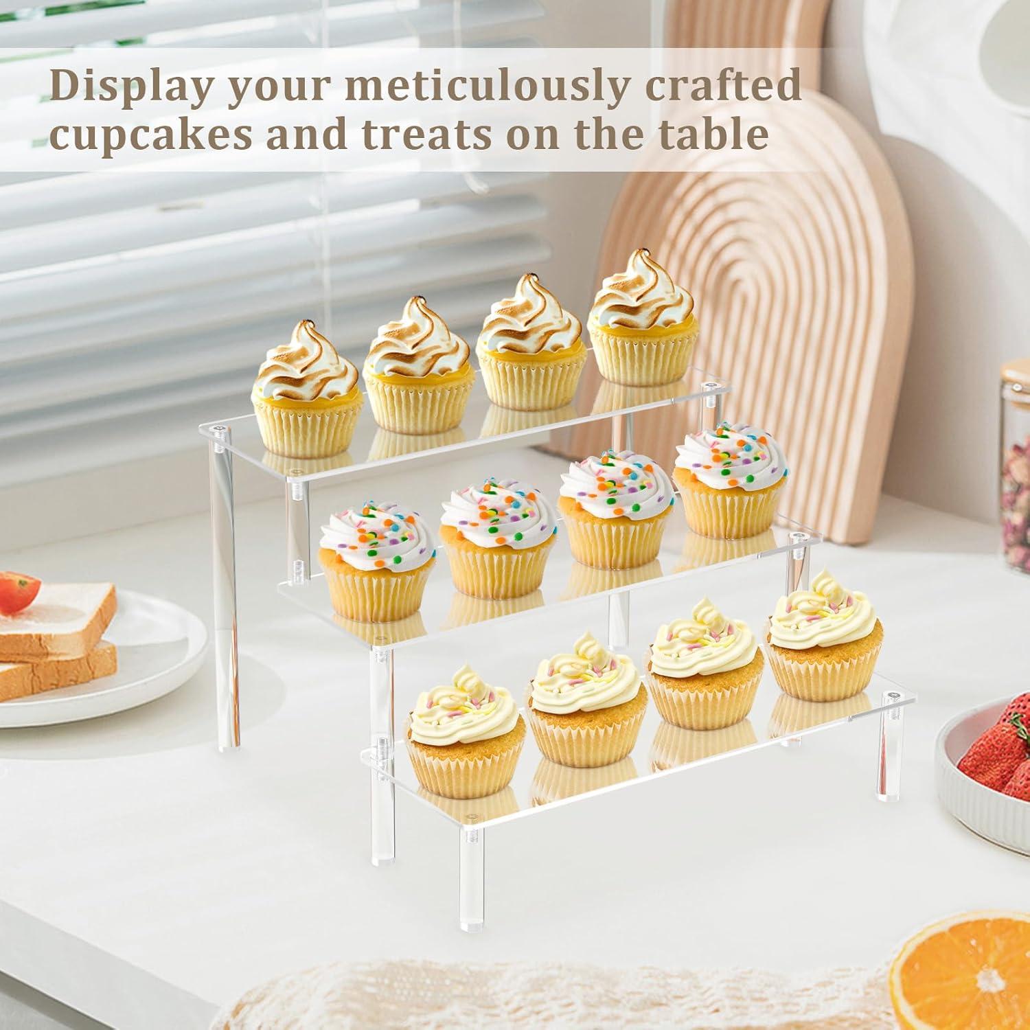 Clear Acrylic 3-Tier Display Risers for Organizing and Displaying