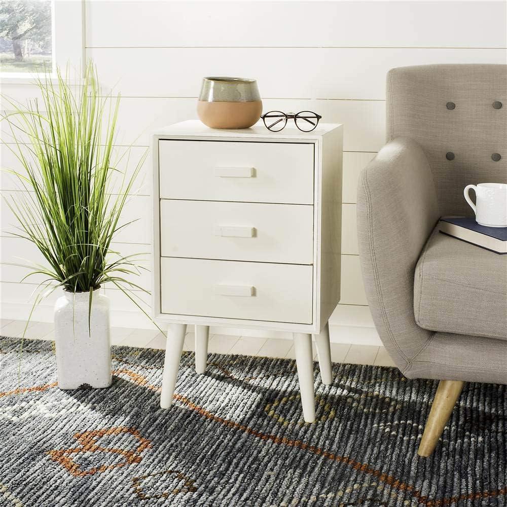 Pomona 3 Drawer Accent Table - CHS5700 - Vintage White - Safavieh