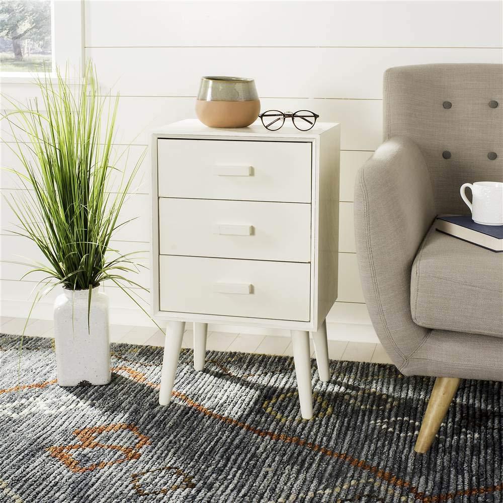 Pomona 3 Drawer Accent Table - CHS5700 - Vintage White - Safavieh