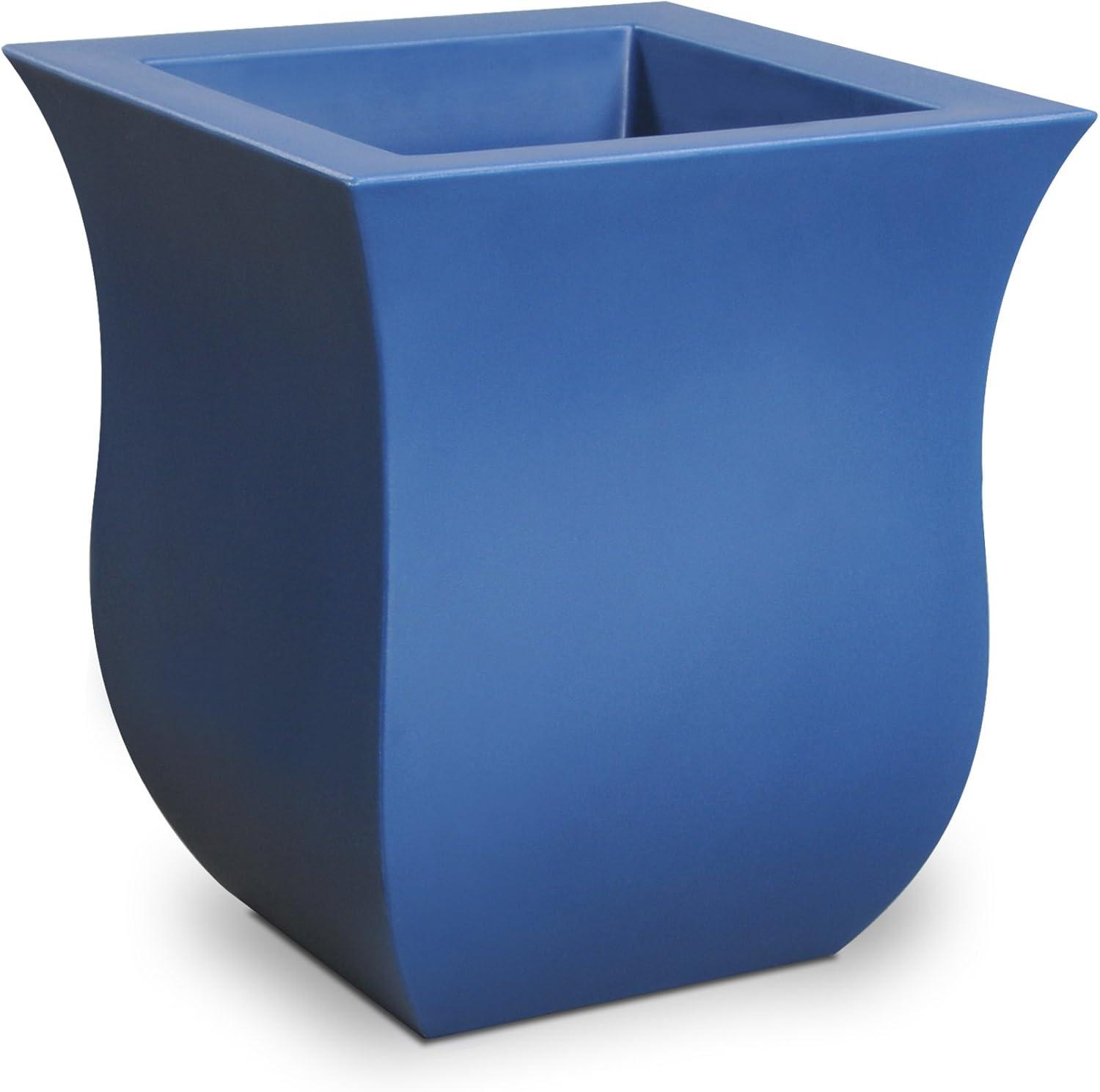 Mayne Valencia 16" x 16" x 18" Square Polyethylene Planter - Neptune Blue