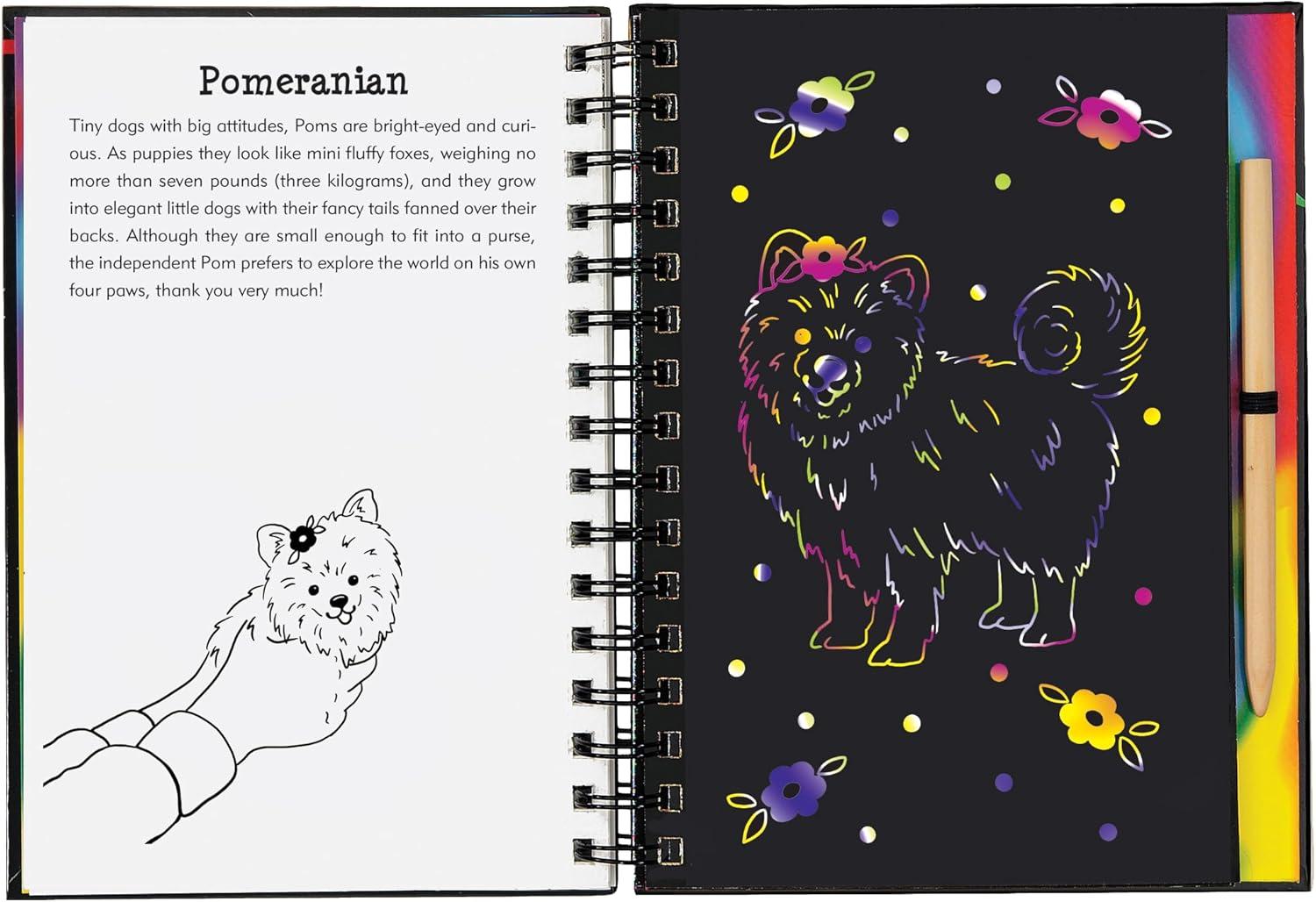 Rainbow Swirl and Glittery Foil Puppy Interactive Art Book