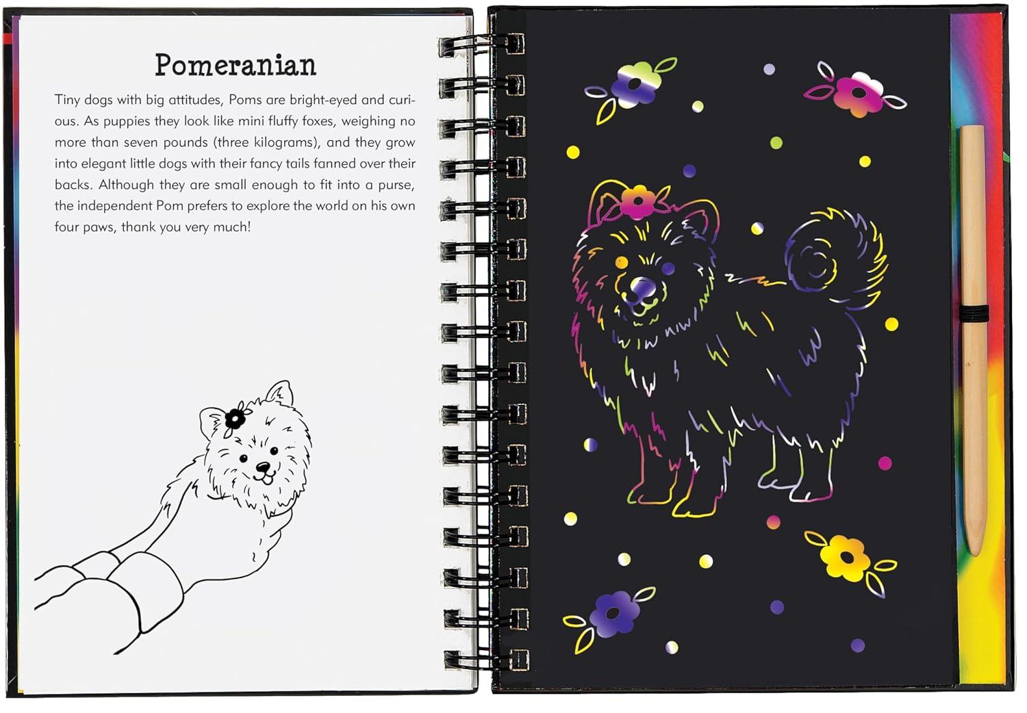 Rainbow Swirl and Glittery Foil Puppy Interactive Art Book