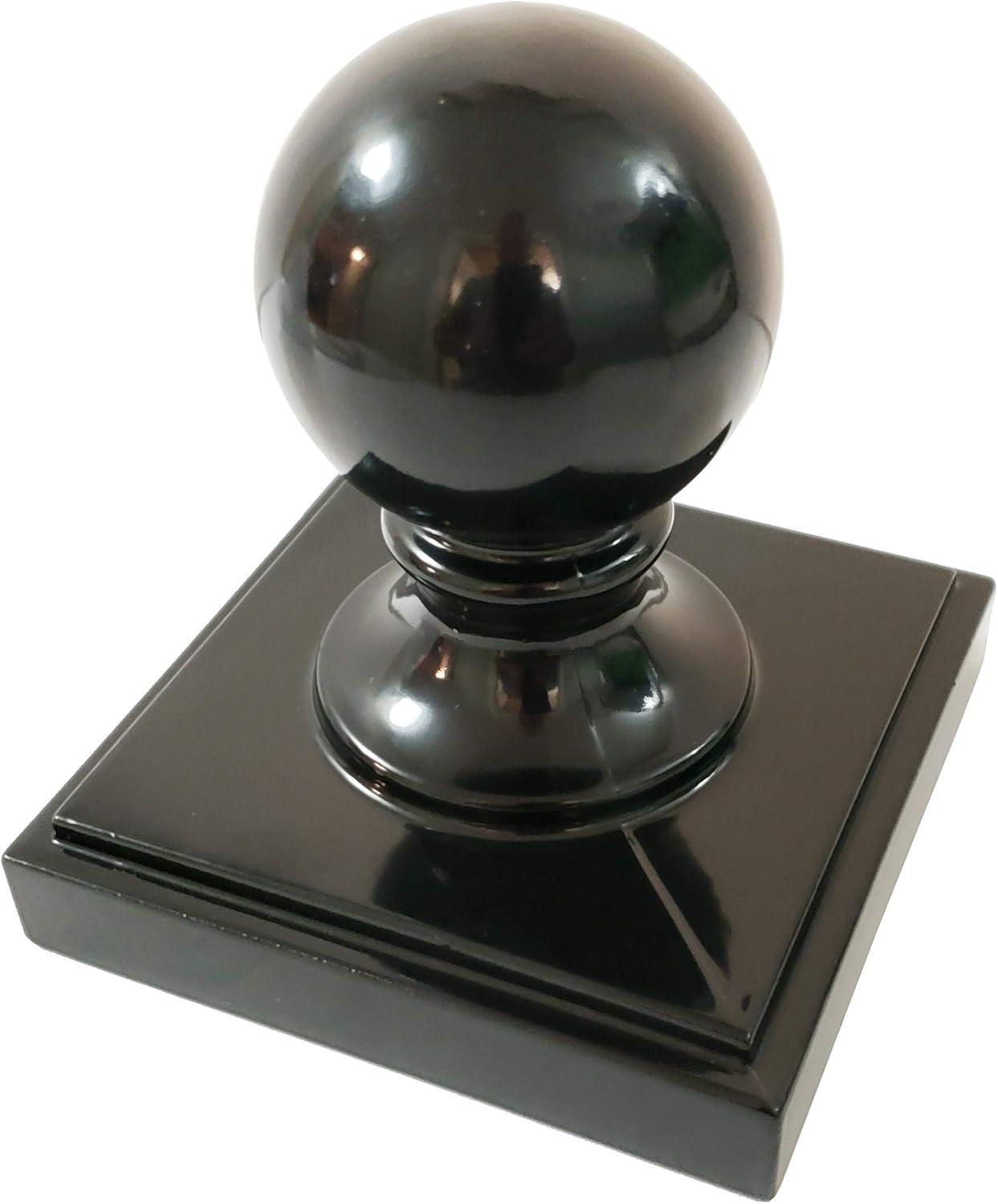 4" x 4" Aluminium Ball Top Post Cap for Metal Posts - Black