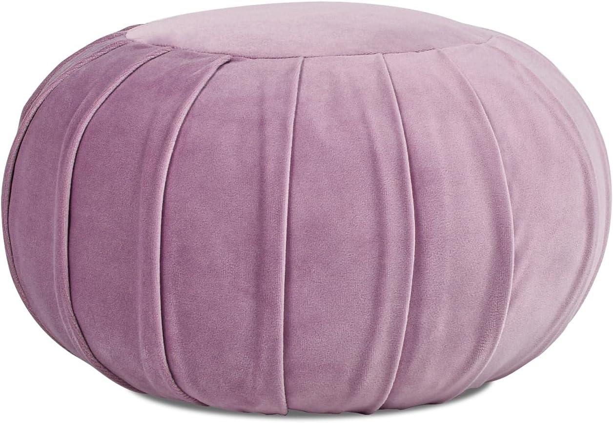 Jennifer Taylor Home Pouffe 13" Round Pleated Accent Throw Pillow