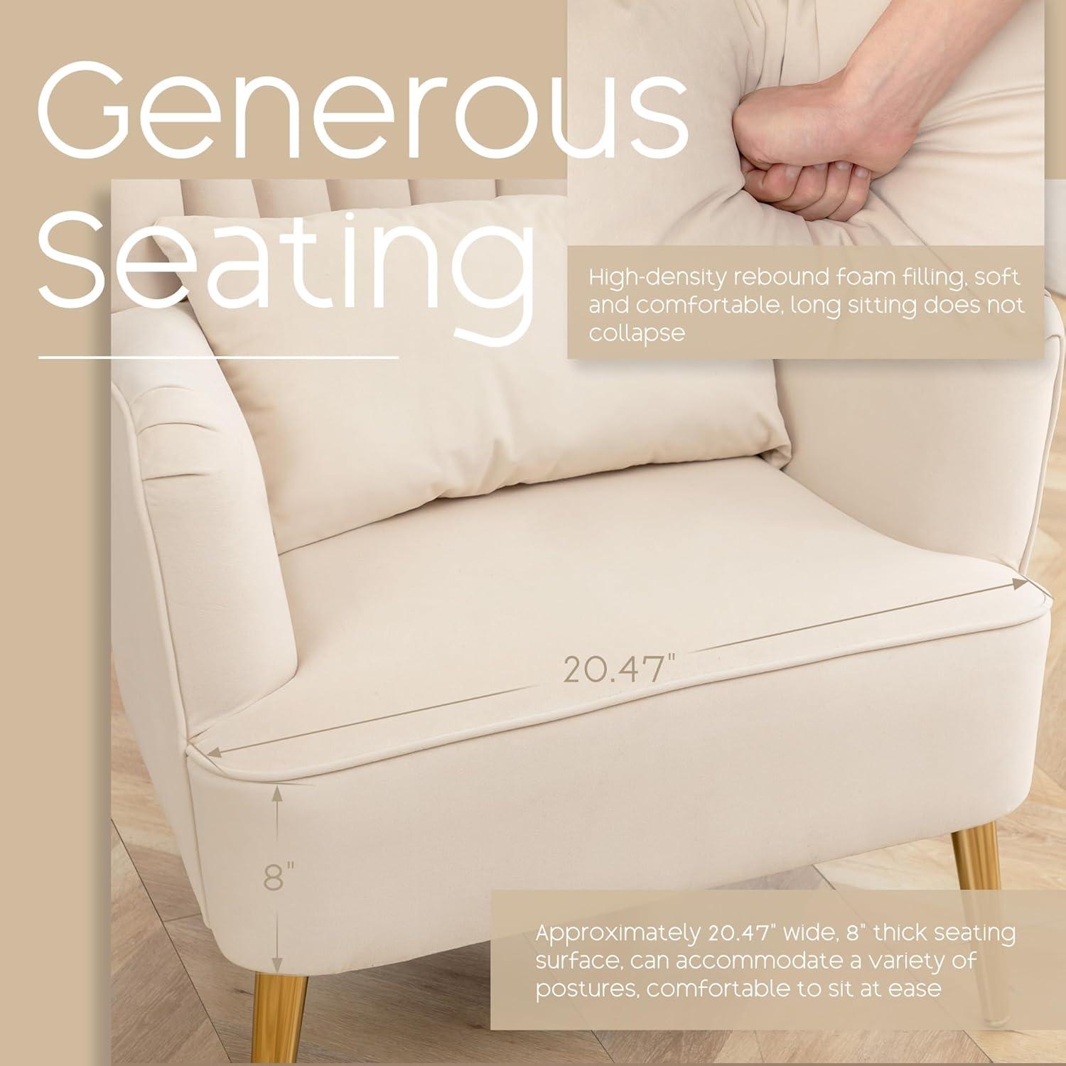 Mercer41 Upholstered Accent Chair With Pillow For Living Room(set of 2) (Set of 2)