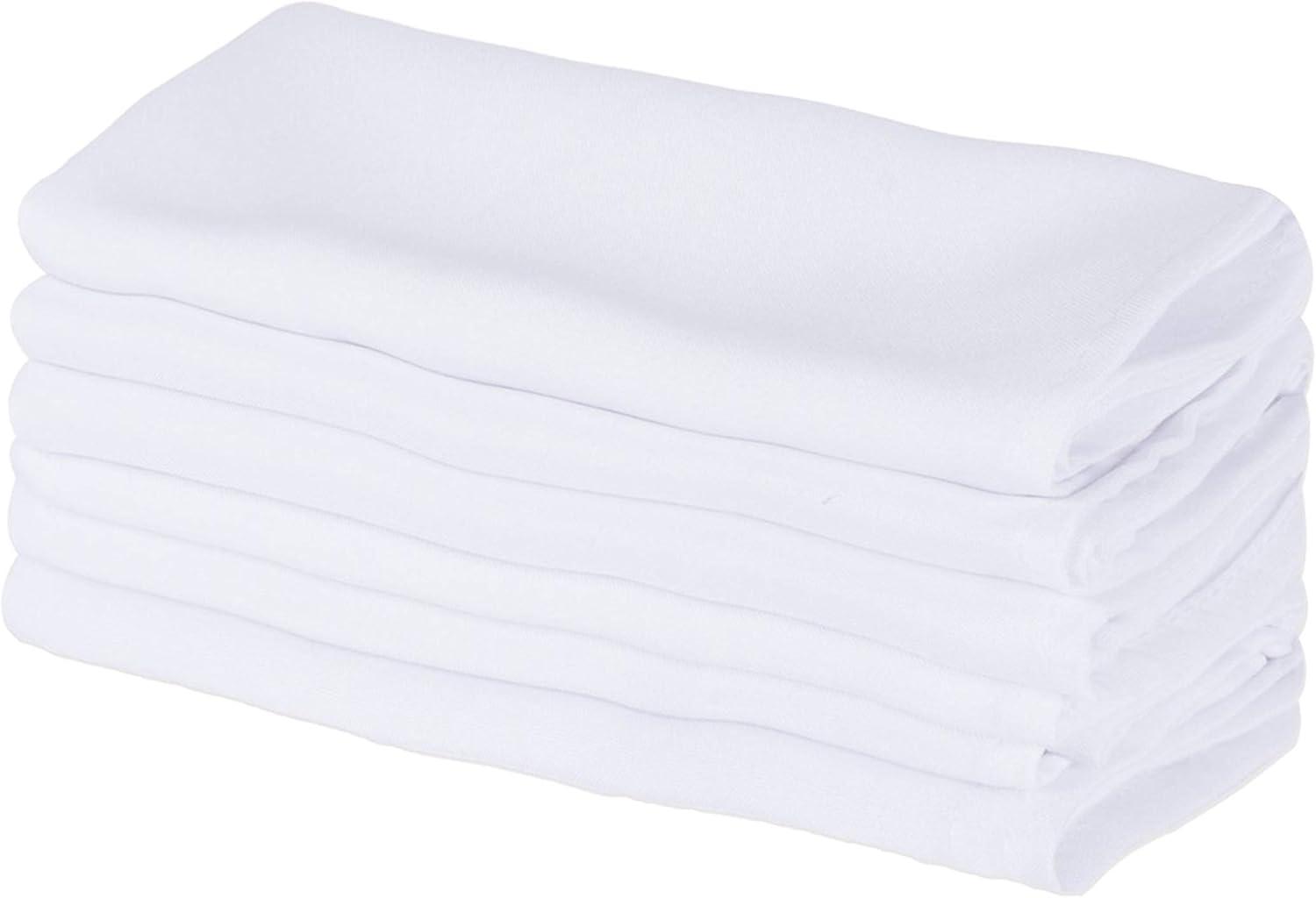 E-Living Store Modern Fabric Commercial Quality Napkin in White (Set of 6)