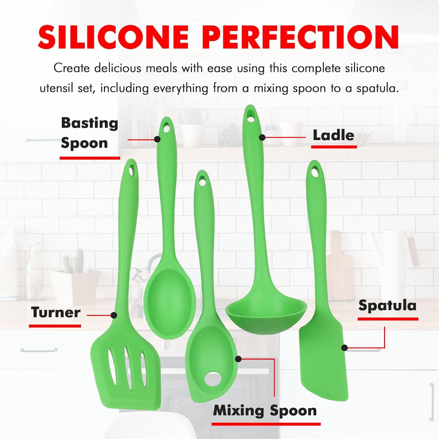 Chef Smart 5 Piece Multi-function Silicone Kitchenware Set Lime