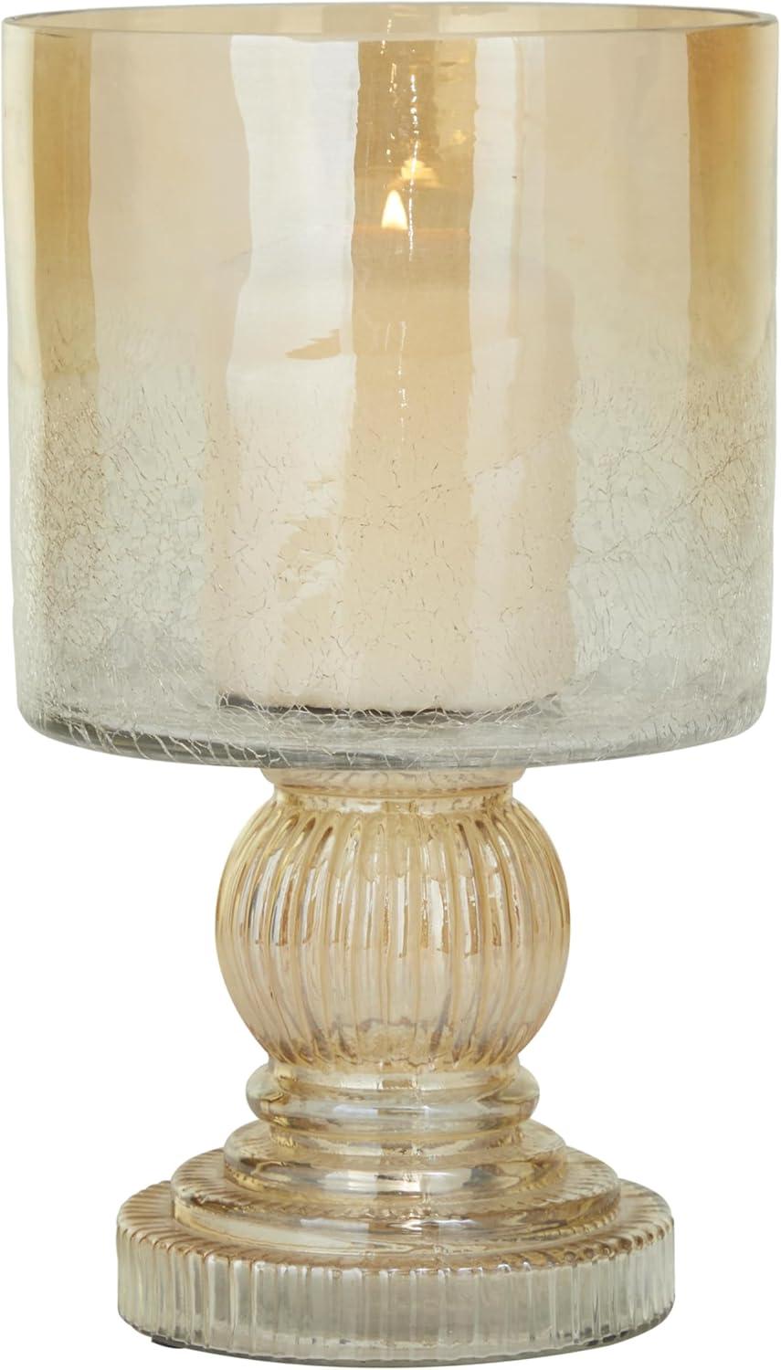 Traditional Tinted Brown Glass 11" Hurricane Candle Lantern