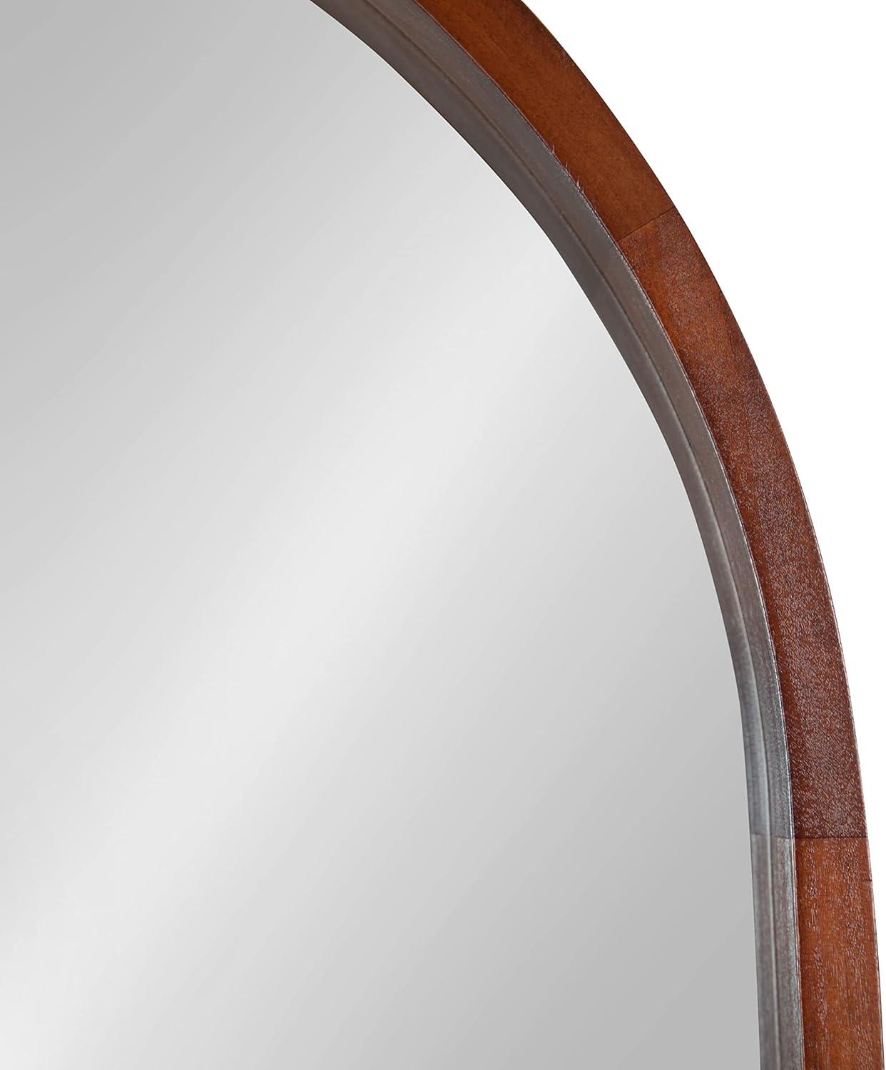 Kate and Laurel Hutton Wood Capsule Mirror, 24x36, Walnut Brown