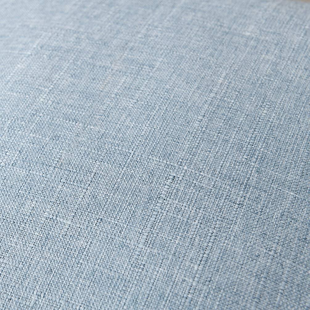 NordECO HOME Set of 2 Farmhouse Throw Pillow Covers - Burlap Linen Trimmed Tailored Edges Decorative Cushion Covers for Bed Home Decoration, 16 x 16, Blue