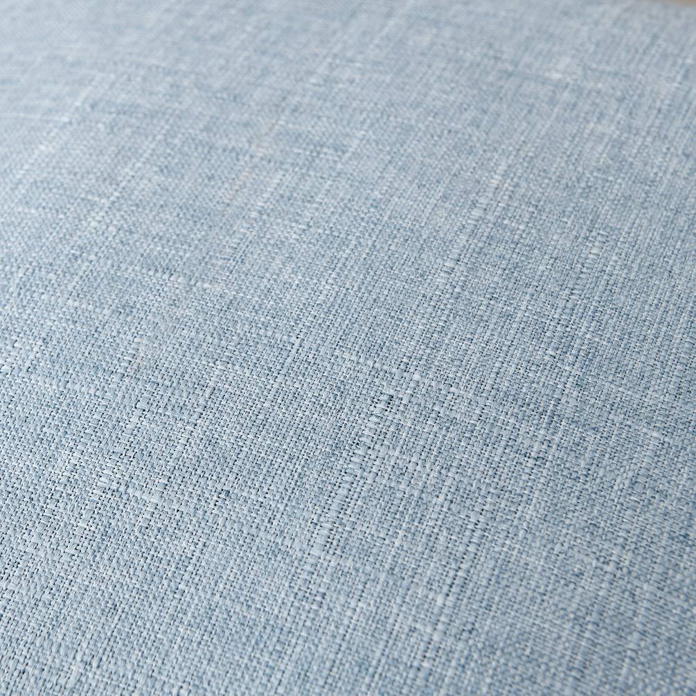 NordECO HOME Set of 2 Farmhouse Throw Pillow Covers - Burlap Linen Trimmed Tailored Edges Decorative Cushion Covers for Bed Home Decoration, 16 x 16, Blue
