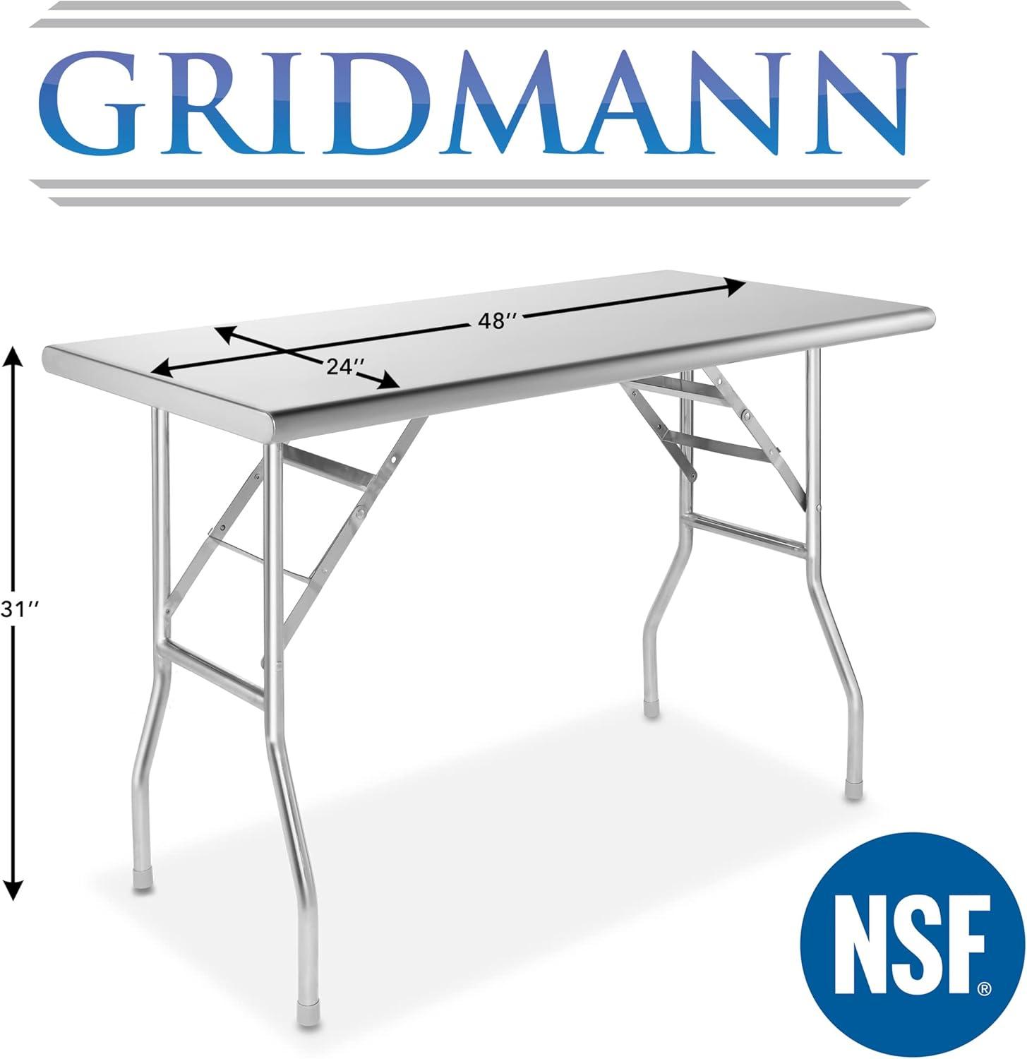 GRIDMANN Stainless Steel 48'' L x 24'' W x 31'' H Work Tables