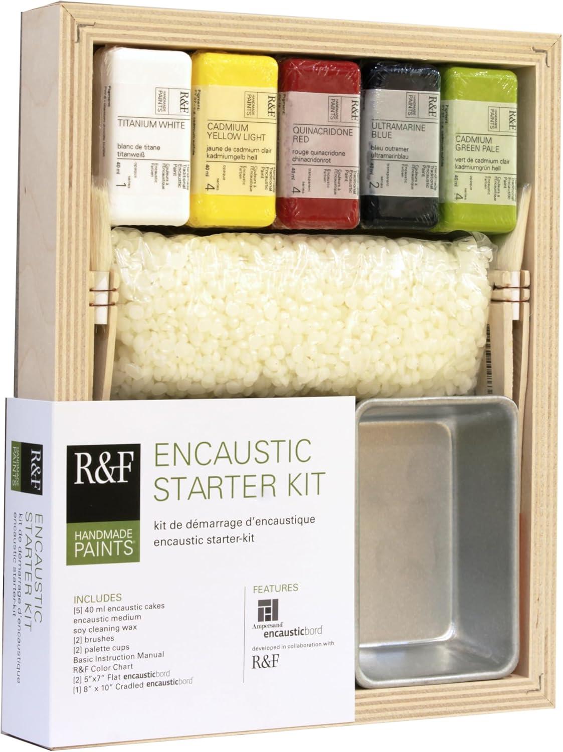 R&F Handmade Paints - Professional Encaustic Paint - Starter Kit, 14 Piece Set
