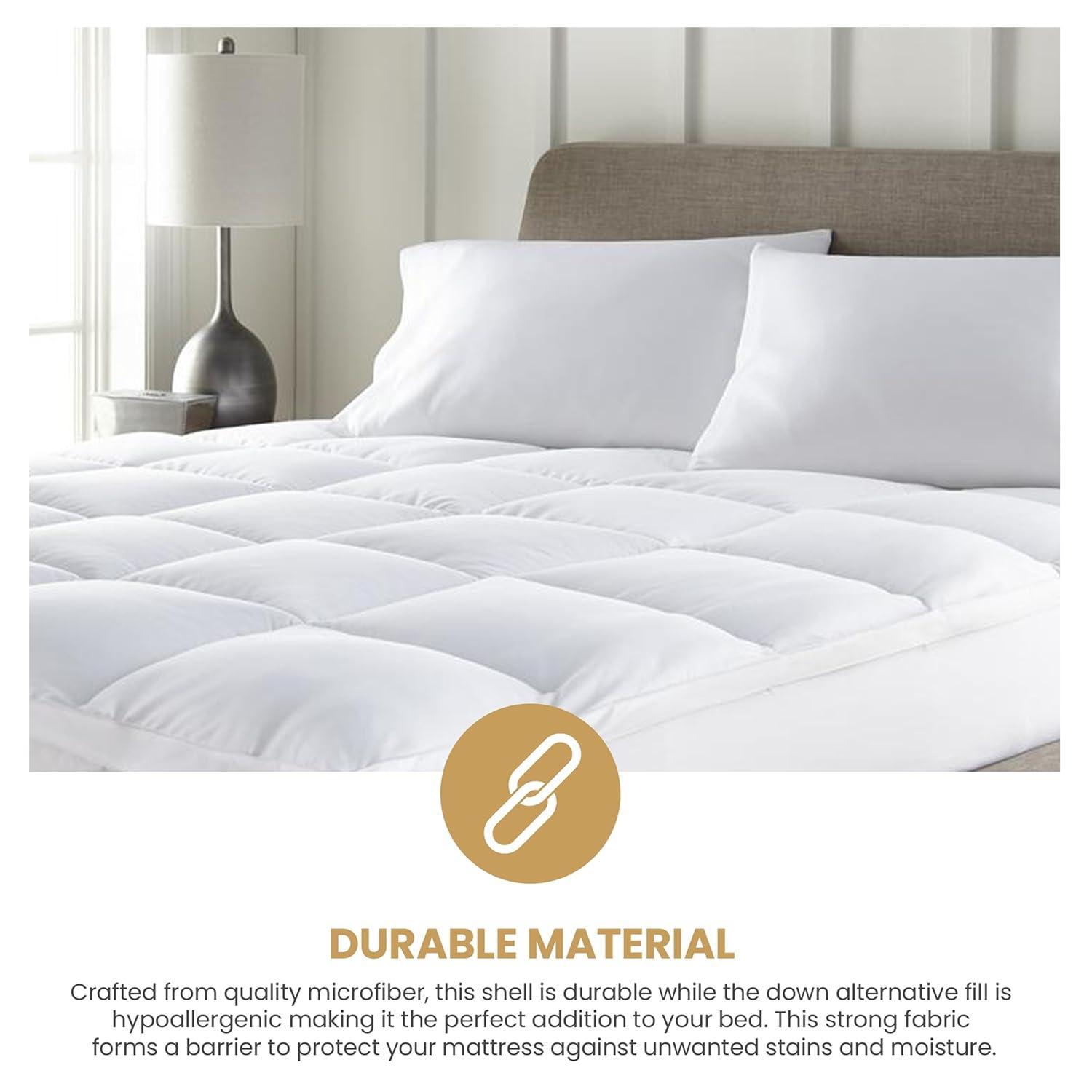 Superior Down Alternative 2-inch Mattress Topper, Twin XL, White