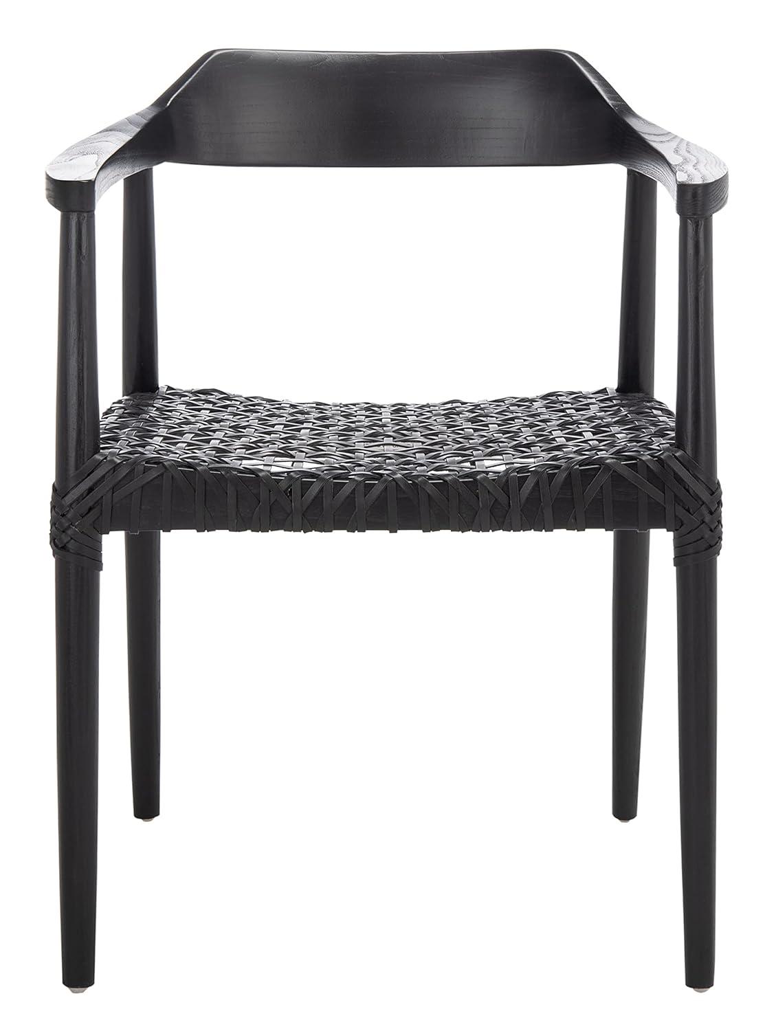 Munro Leather Woven Accent Chair - ACH1005 - Black - Safavieh