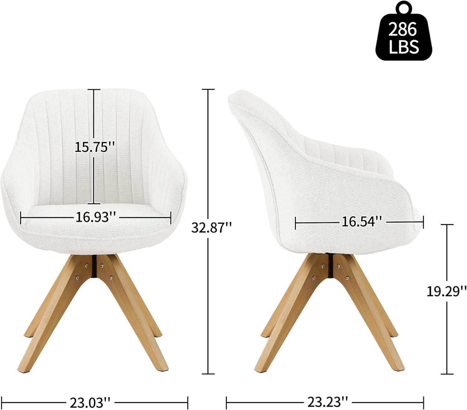 Art Leon Modern Swivel Fabric Accent Desk Chair with Beech Wood Legs, Yellow