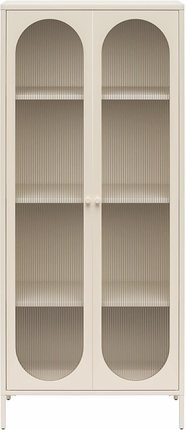Luna 25.2'' Tall Accent Cabinet with Fluted Glass