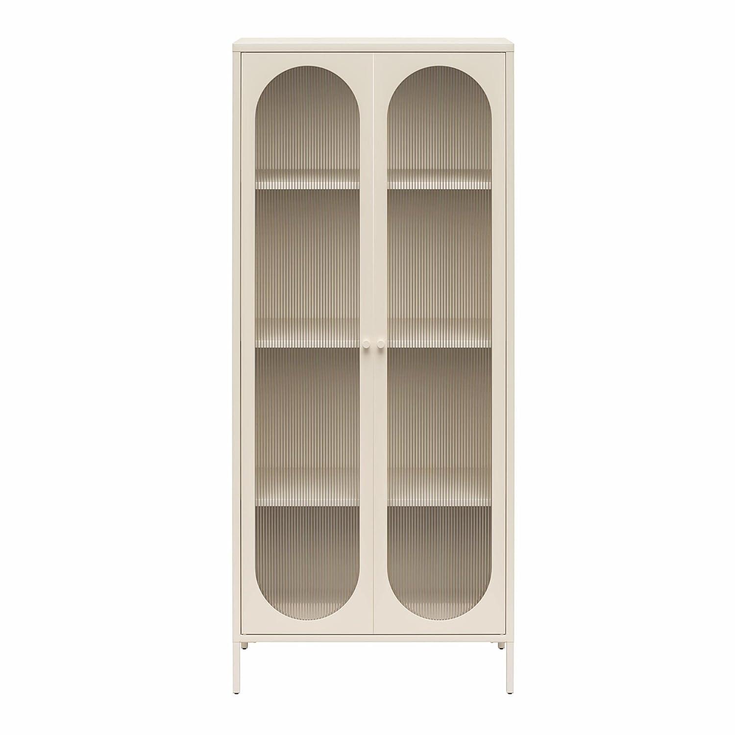 Luna 39.96'' Tall Accent Cabinet with Fluted Glass