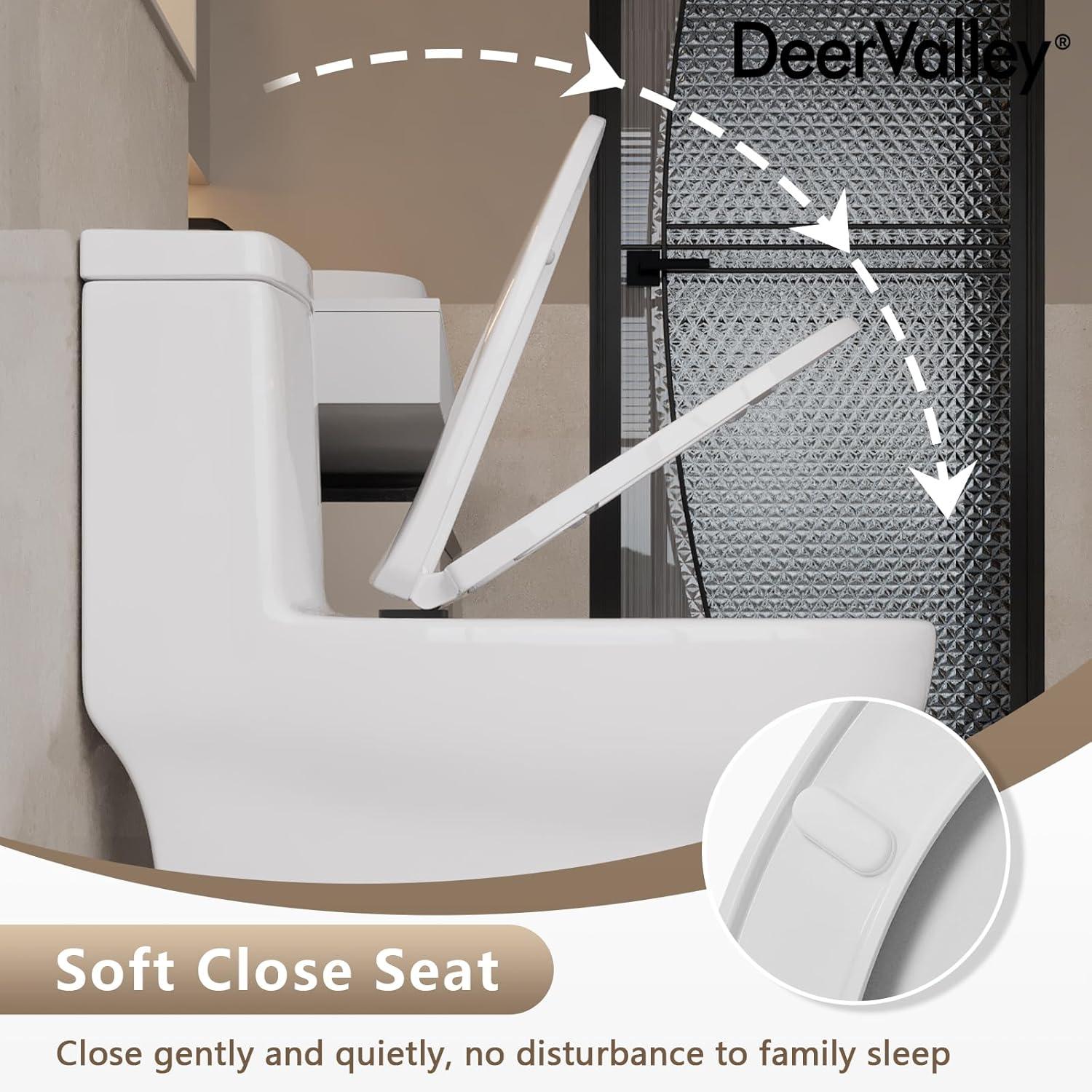 DeerValley Ally Standard Bathroom Toielt, Modern Toilet with Comfort Chair Height Floor Mounted(Seat Included) DV-1F026R