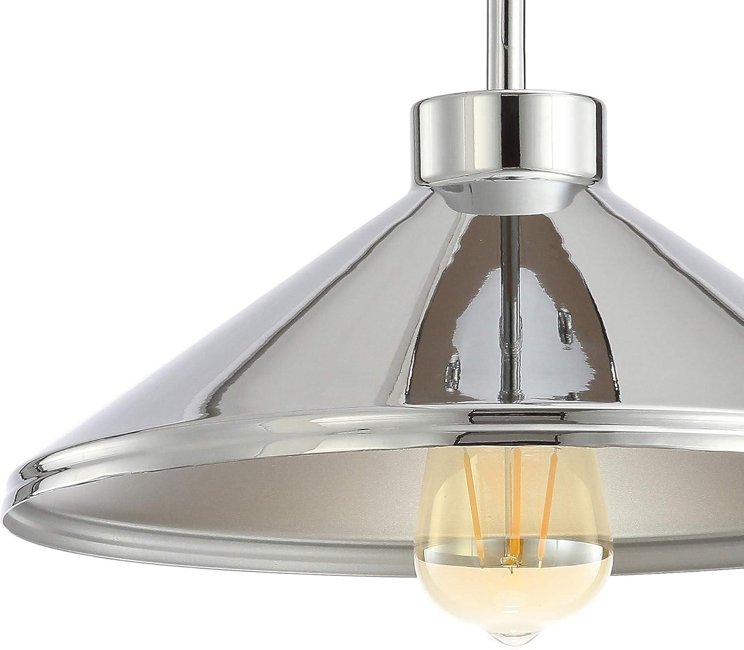 Cisco 11.75" Iron Modern Farmhouse LED Semi Flush Mount, Chrome