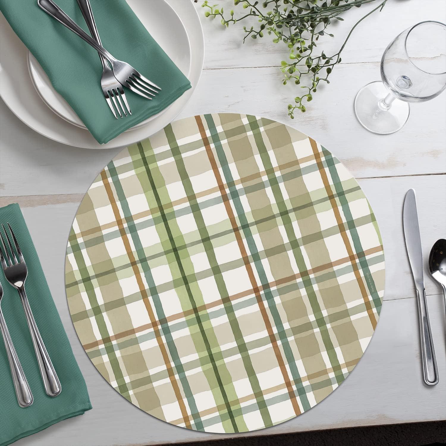 CounterArt "Fields Of Green" 4-Pack Round Reversible Plastic Tabletop Placemats