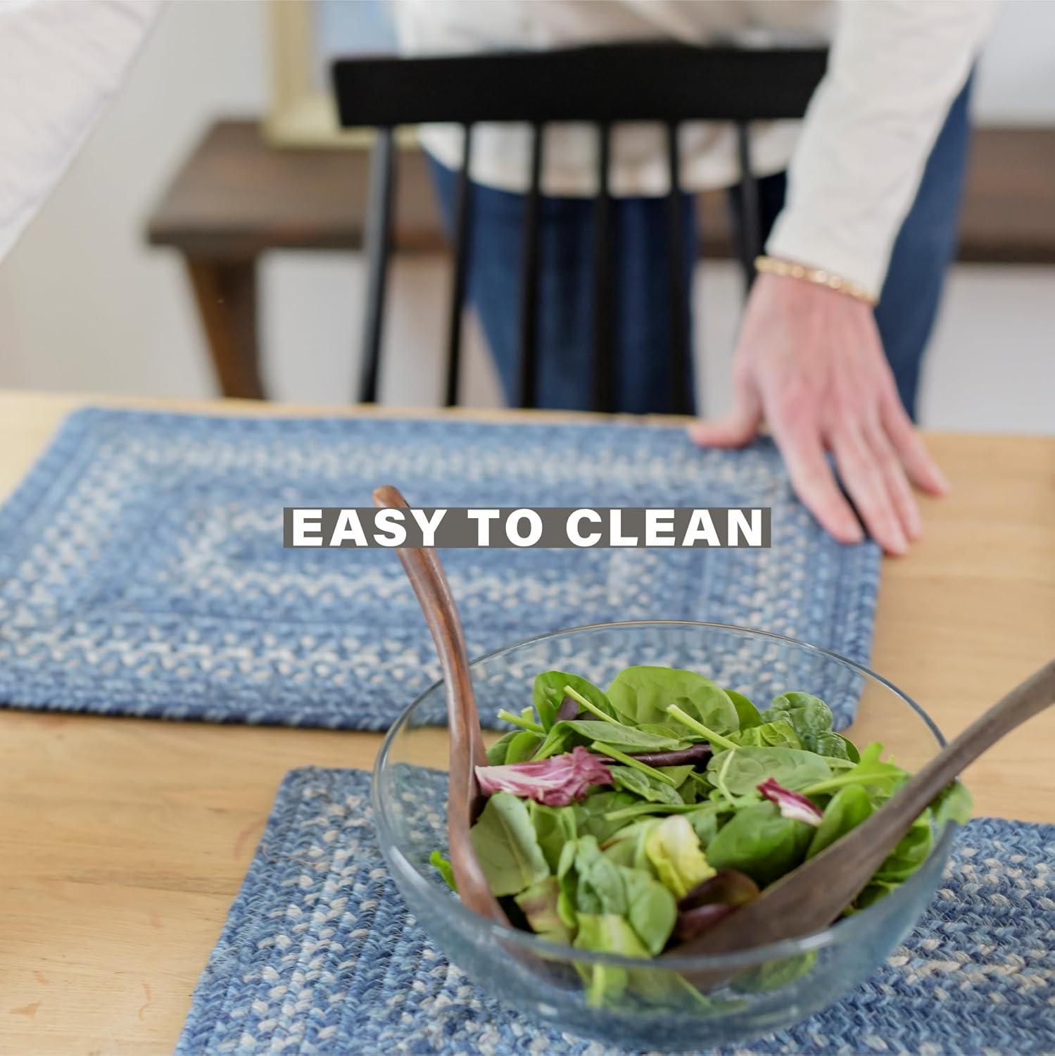 Homespice - Denim Blue Runner for Table 11x36 inches, a Long and Thick Table Runner to Use as a Coastal Style Dinner Table Runner - Handmade from Premium Jute - Reversible and Durable Braided Runner