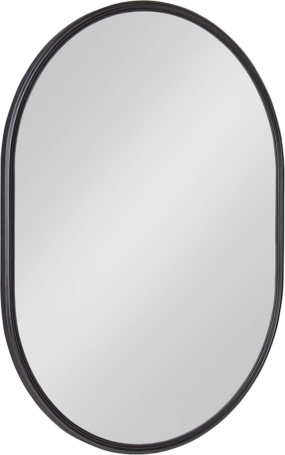 Elegant Full-Length Oval Vanity Mirror in Sleek Black Finish