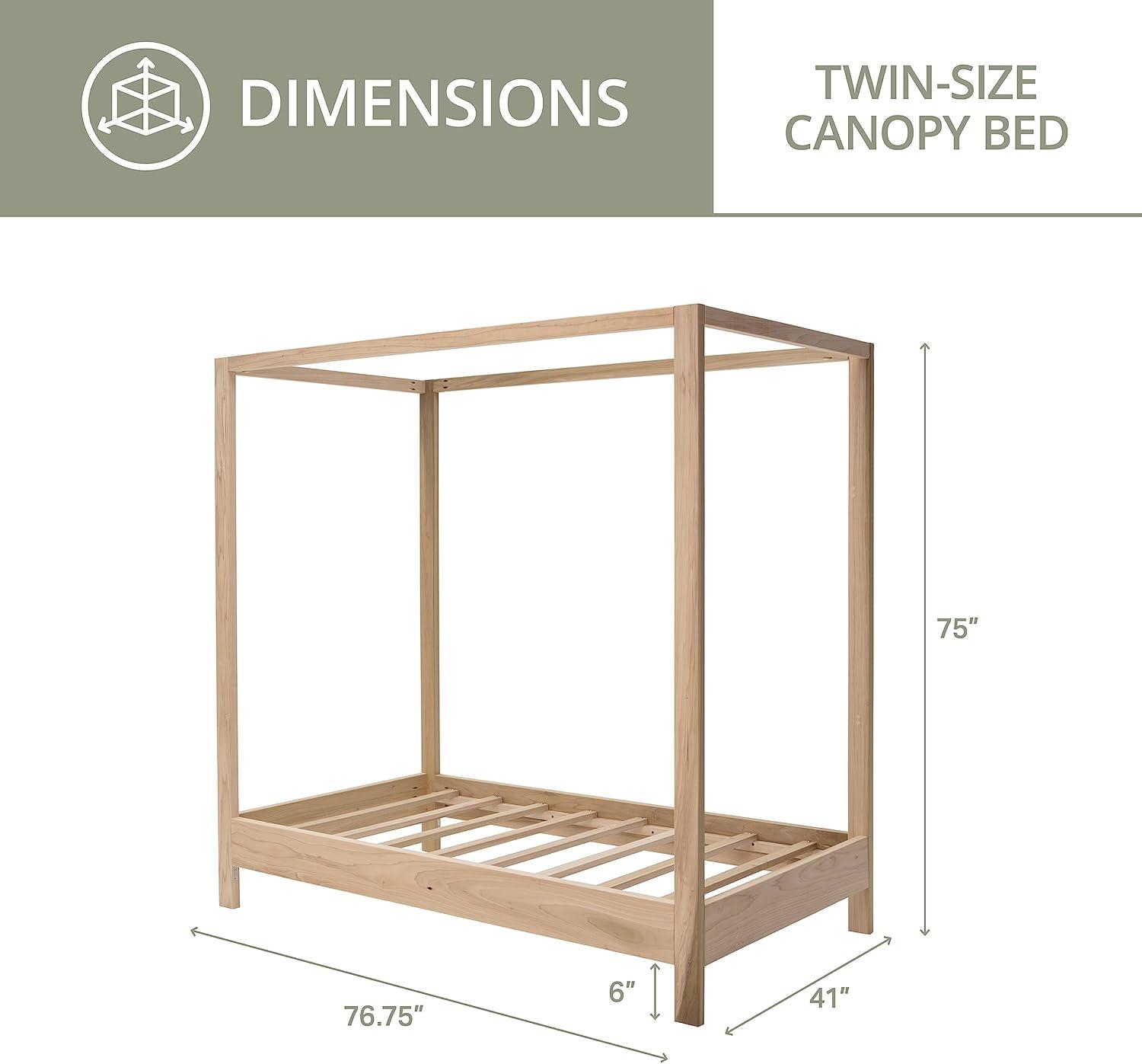 American Furniture Classics Twin Size Canopy Bed with Raised Platform