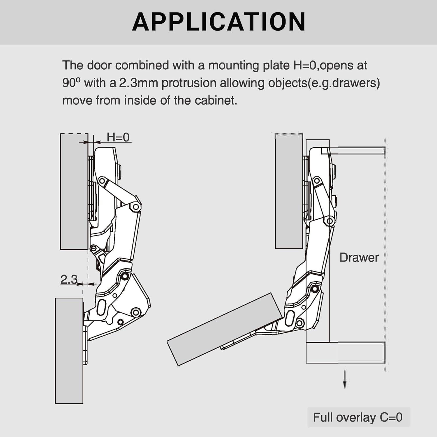 Nickel-Plated Self-Closing 155-Degree Kitchen Cabinet Hinge