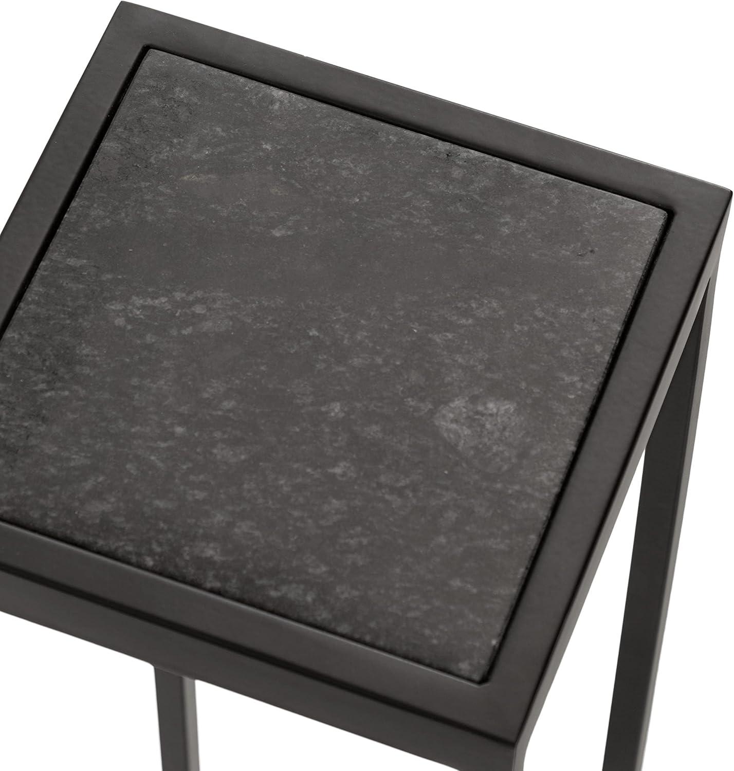 Kate and Laurel Jaspur Square Metal Drink Table, 7x7x21, Black