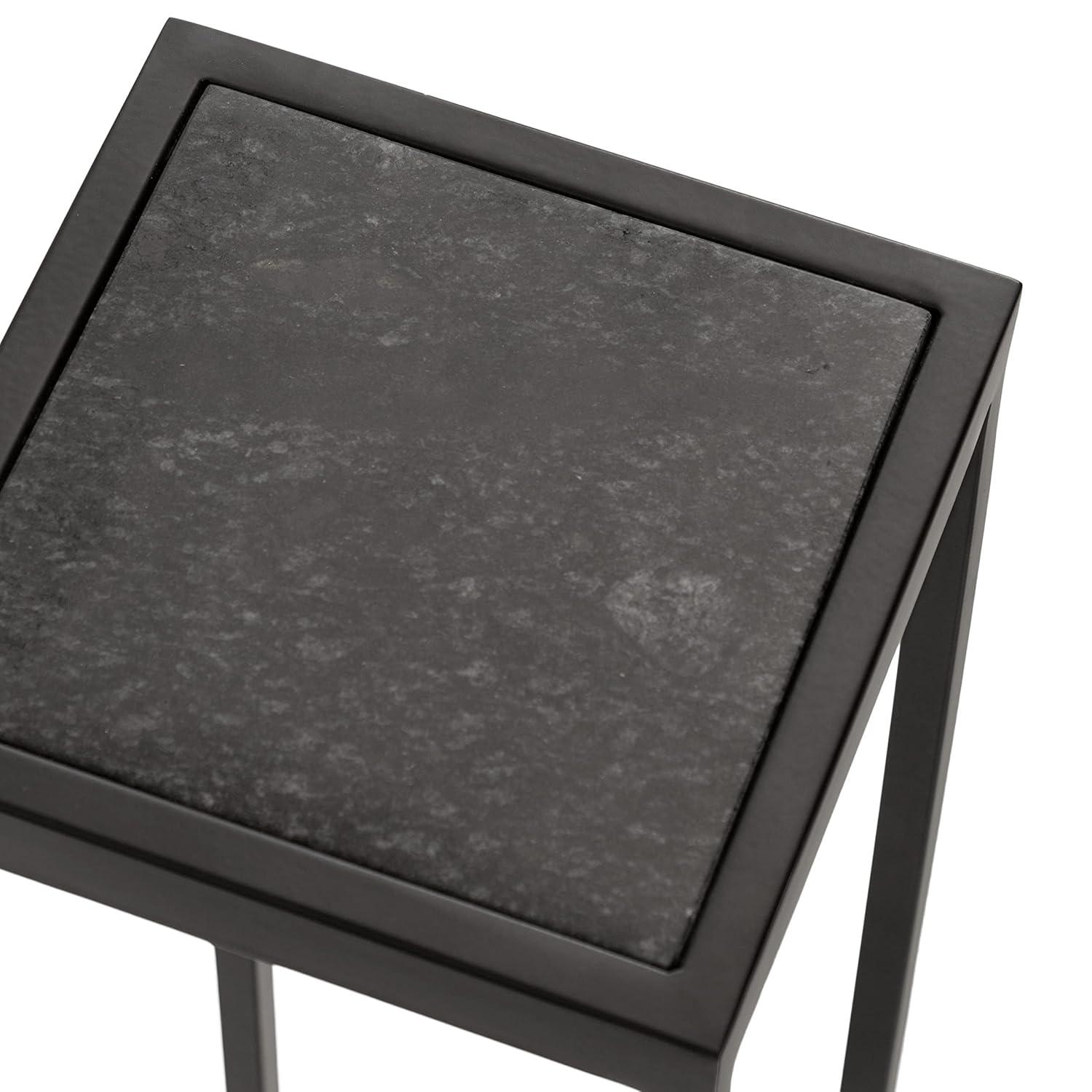 Kate and Laurel Jaspur Square Metal Drink Table, 7x7x21, Black
