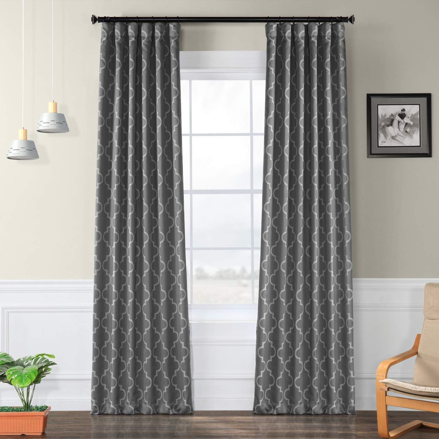 Seville Gray and Silver Blackout Polyester Window Panel