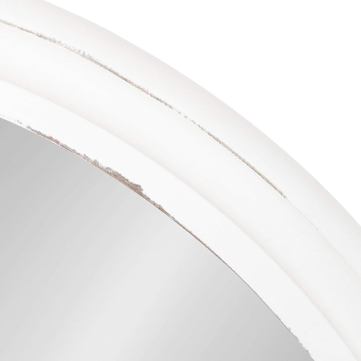 WallBeyond 28" Wood Round Mirror White
