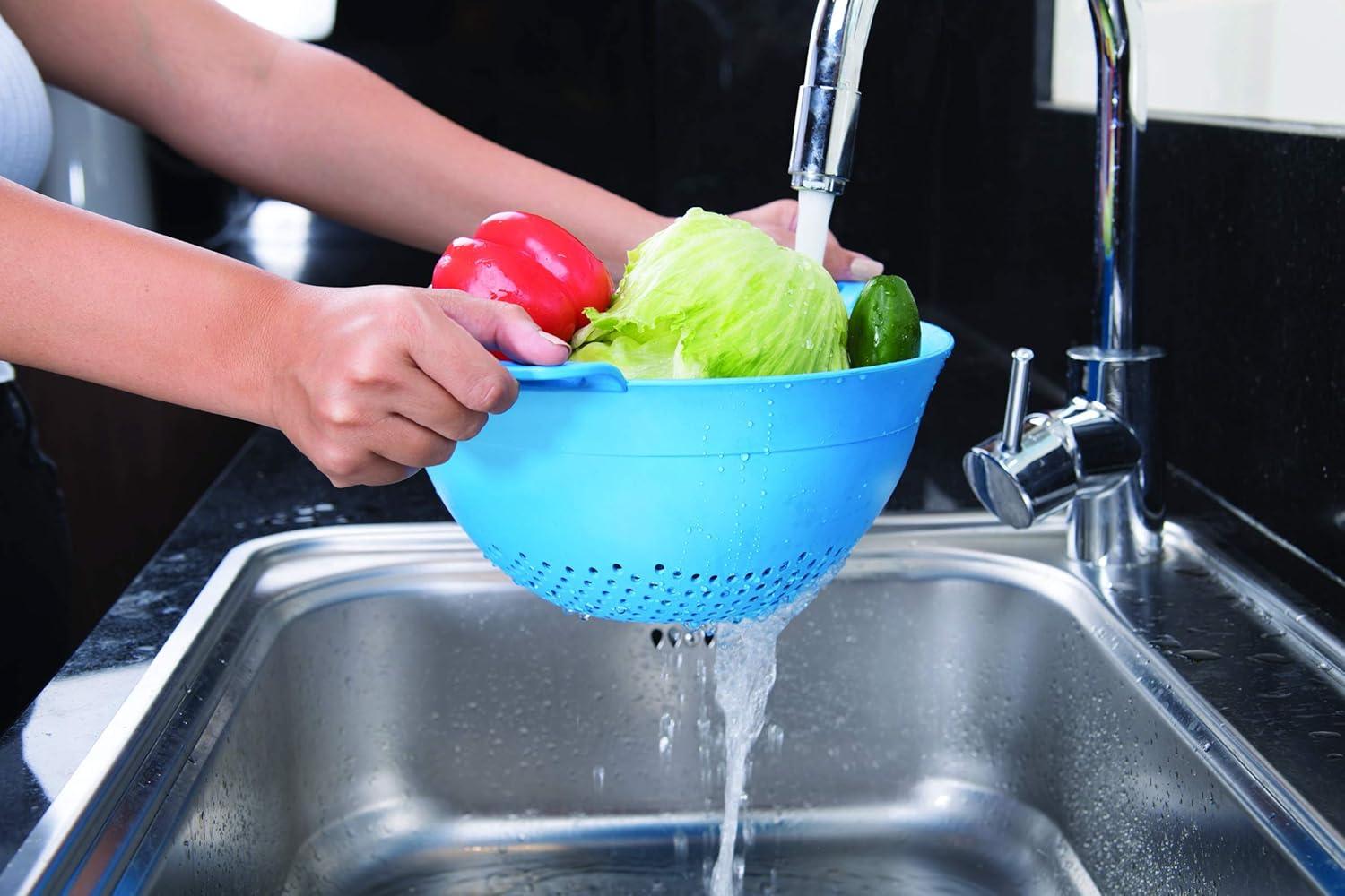 Plastic Strainer Colanders Set (3 Pack) (Red)