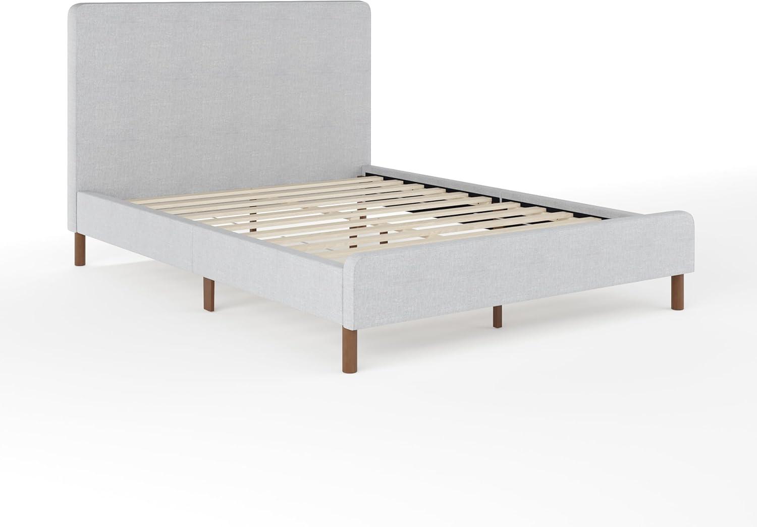 Martha Stewart Martha Stewart Britta Upholstered Platform Bed With Piped Detail Headboard