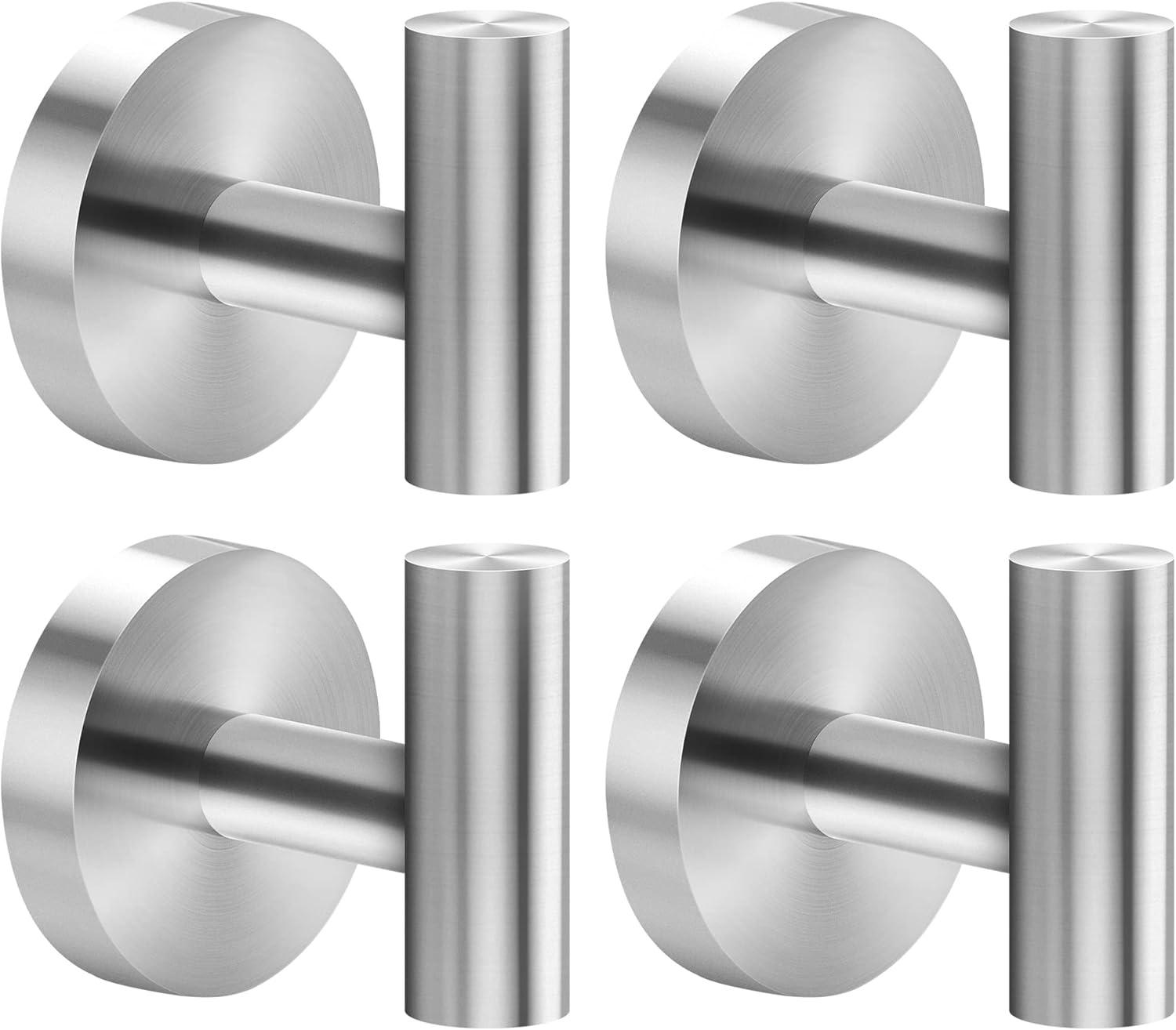 Stainless Steel Brushed Nickel Wall Mounted J-Hook Set