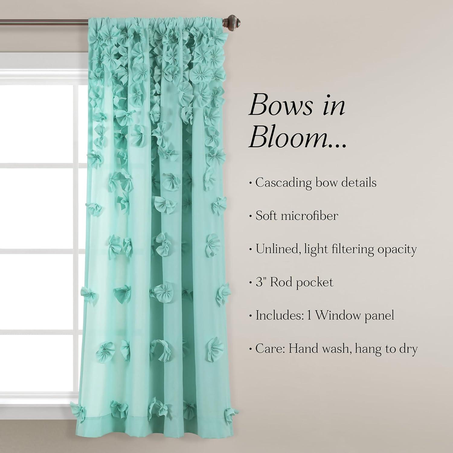 Lush Decor Riley Polyester Semi Sheer Curtain Single Panel