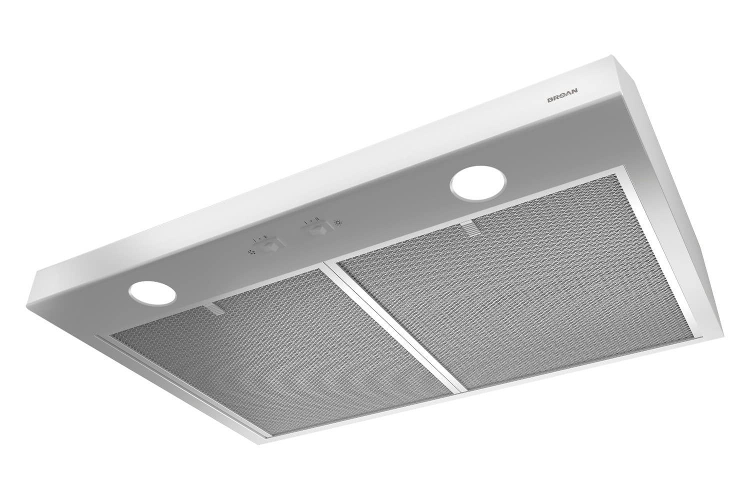 Broan Glacier 30-Inch 300 Max Blower CFM 5 Sones Range Hood BCSD130BL